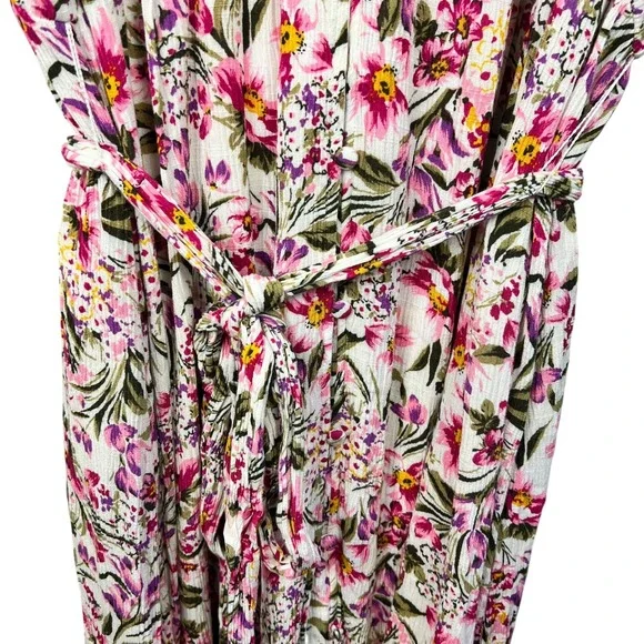 Lane Bryant Floral Maxi Dress Size 24 Spring Pockets Coquette Fairy Pink White - Picture 6 of 11